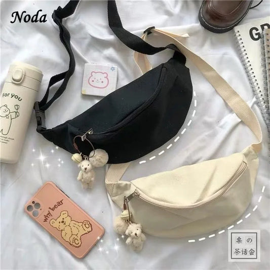 Canvas Solid Crossbody Bag for Women Handbags