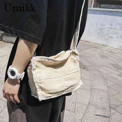 Canvas Book Bag Soft Literary Ladies Handbag Vintage Casual Adjustable Strap