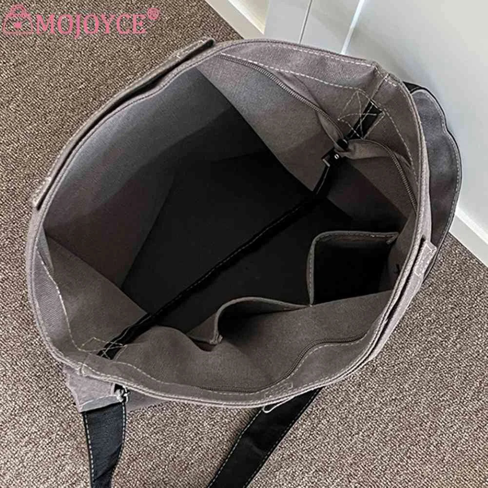 Canvas Underarm Bag Large Capacity Letter Printed Ladies Handbags