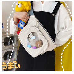 Japanese Harajuku Transparent Leopard Waist Bag