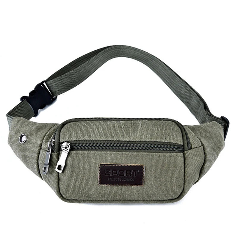 Canvas Waist Bag Unisex Waist Bag Mobile Phone Bag Convenient Belt Banana Bag