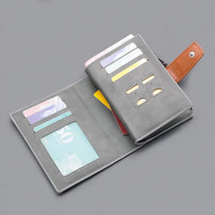 Canvas Wallet Short Men's Button Bag Wallet Clip Multi-card Slot