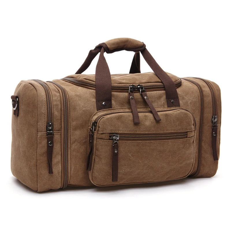 Canvas Weekend Shoulder Bag for Men - Large Capacity Travel Duffel