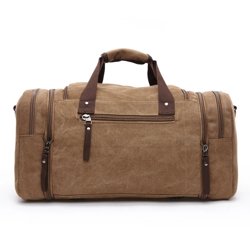 Canvas Weekend Shoulder Bag for Men - Large Capacity Travel Duffel
