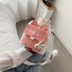 Cartoon Girl Shoulder Bag Young Student Tote Bag