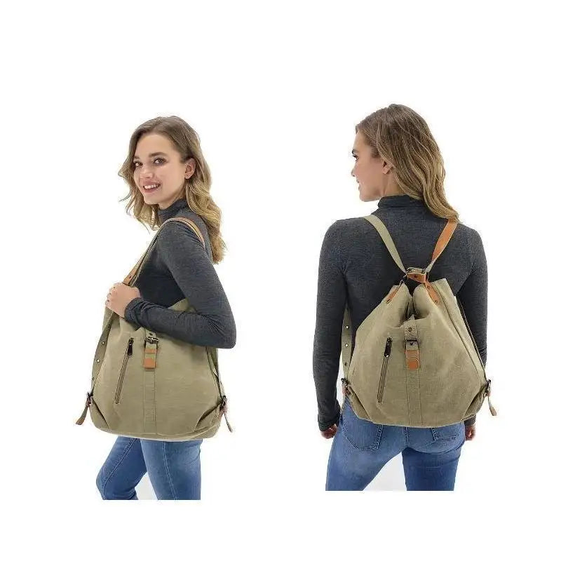 Canvas Women Shoulder Bags High Multifunction Backpack