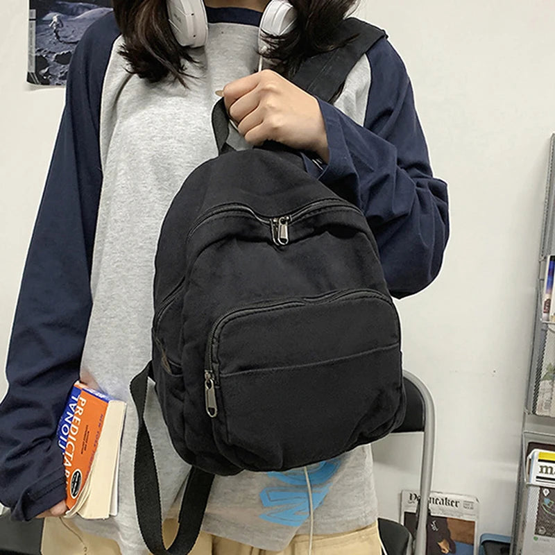 Canvas Women Small Backpack Vintage Feminina School Mini Backpack Women Bagpack