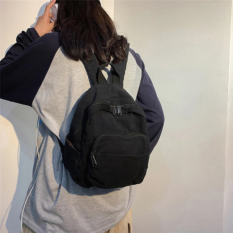 Canvas Women Small Backpack Vintage Feminina School Mini Backpack Women Bagpack