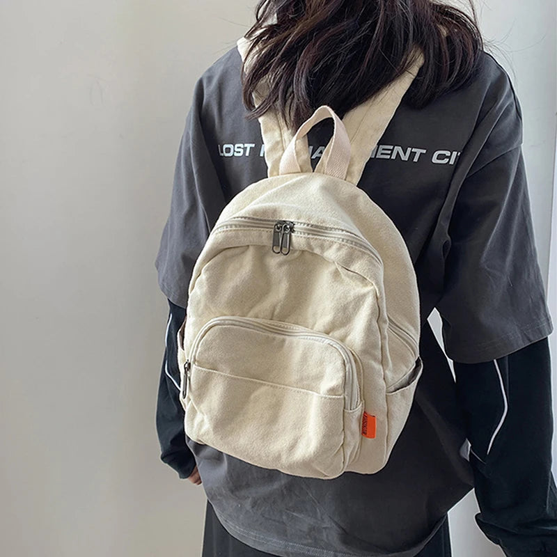 Vintage Canvas Small Backpack for Women