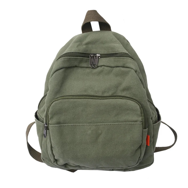 Canvas Small Backpack Vintage School Mini Women Bagpack