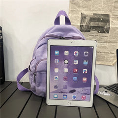 Canvas Small Backpack Vintage School Mini Women Bagpack