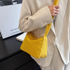 Canvas Women's Bag Casual Solid Ladies Crossbody Bags Soft Shoulder Shopper Tote