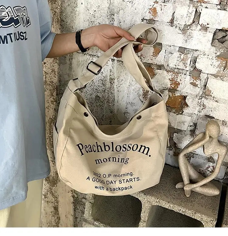 Canvas Women's Large-capacity Tote Bag Casual Travel Shoulder Bag