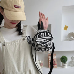 Canvas Crossbody Bag Small Shoulder Handbags Solid Zipper Purse
