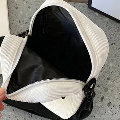 Canvas Crossbody Bag Small Shoulder Handbag Solid Zipper Purse