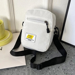 Canvas Crossbody Bag Small Shoulder Handbag Solid Zipper Purse
