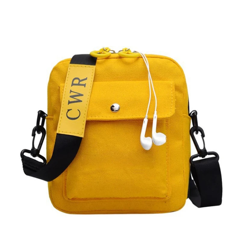 Canvas Women's Handbag Square Bag Printed Letter Shoulder Messenger Bag