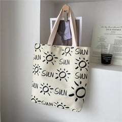 Canvas Women's Handbags Large Capacity Literary Shoulder Bag For Girls Student