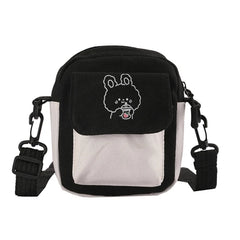 Canvas Cartoon Printed Shoulder Messenger Bag Hit Flap Purse