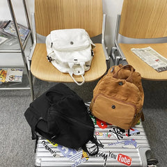 Canvas Backpack Large Capacity Messenger Bag Japanese Style Small Backpack