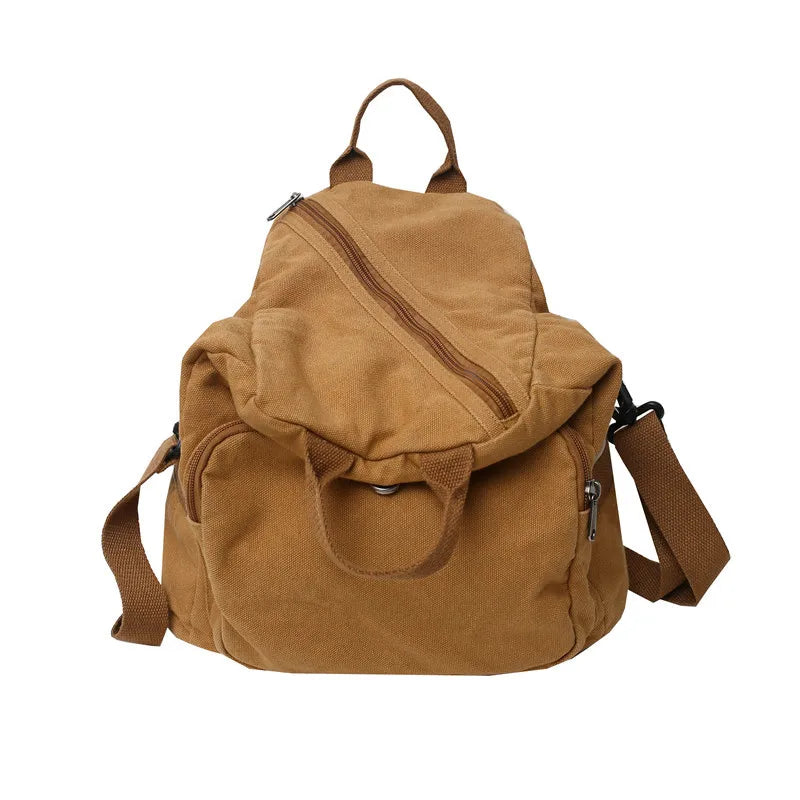 Canvas Backpack Large Capacity Messenger Bag Japanese Style Small Backpack