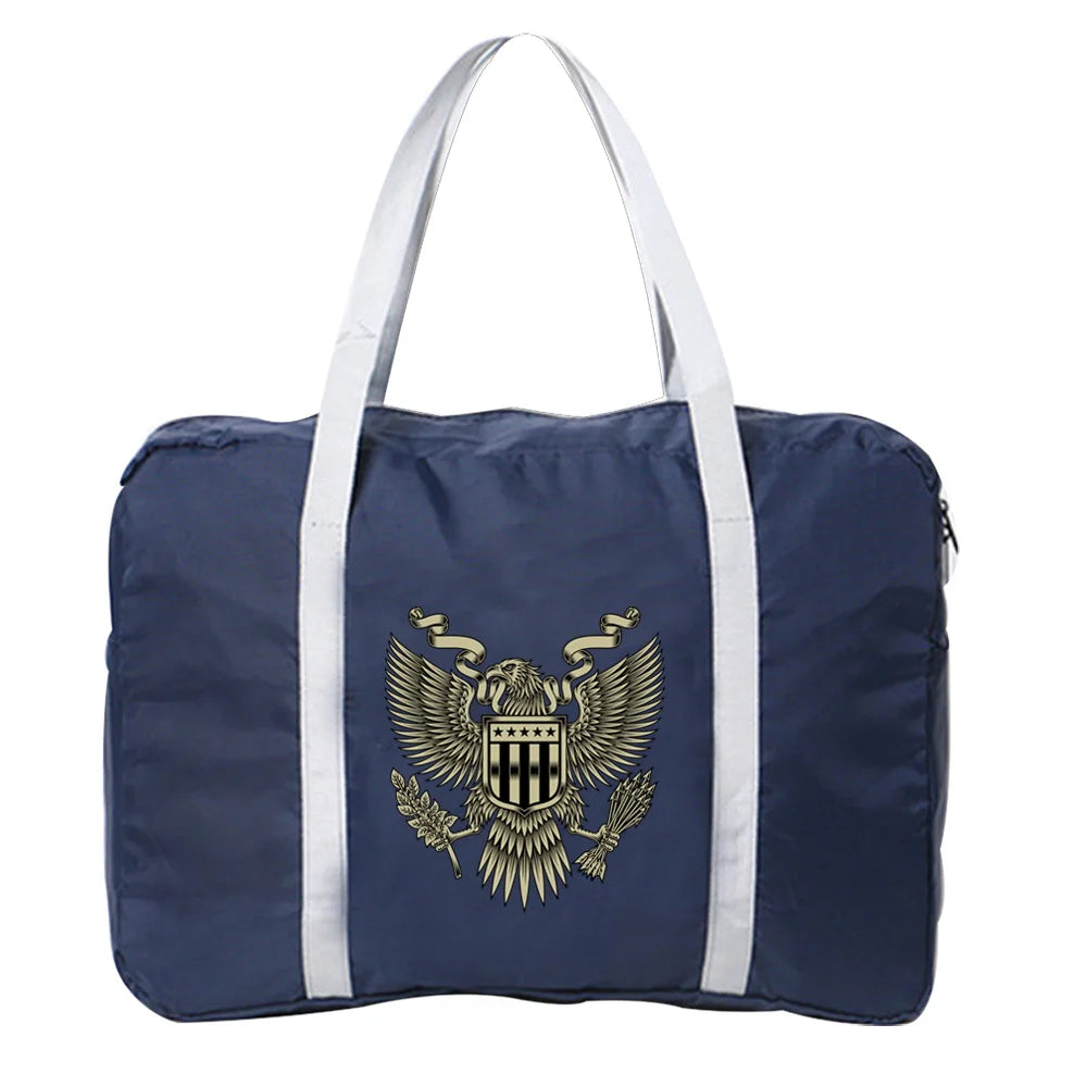Skull Print Capacity Folding Waterproof Tote Handbag