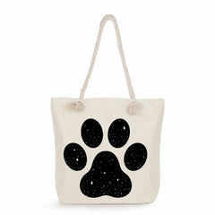 Capacity Lady Tote Bags Pug Cartoon Print Women Shoulder Bag