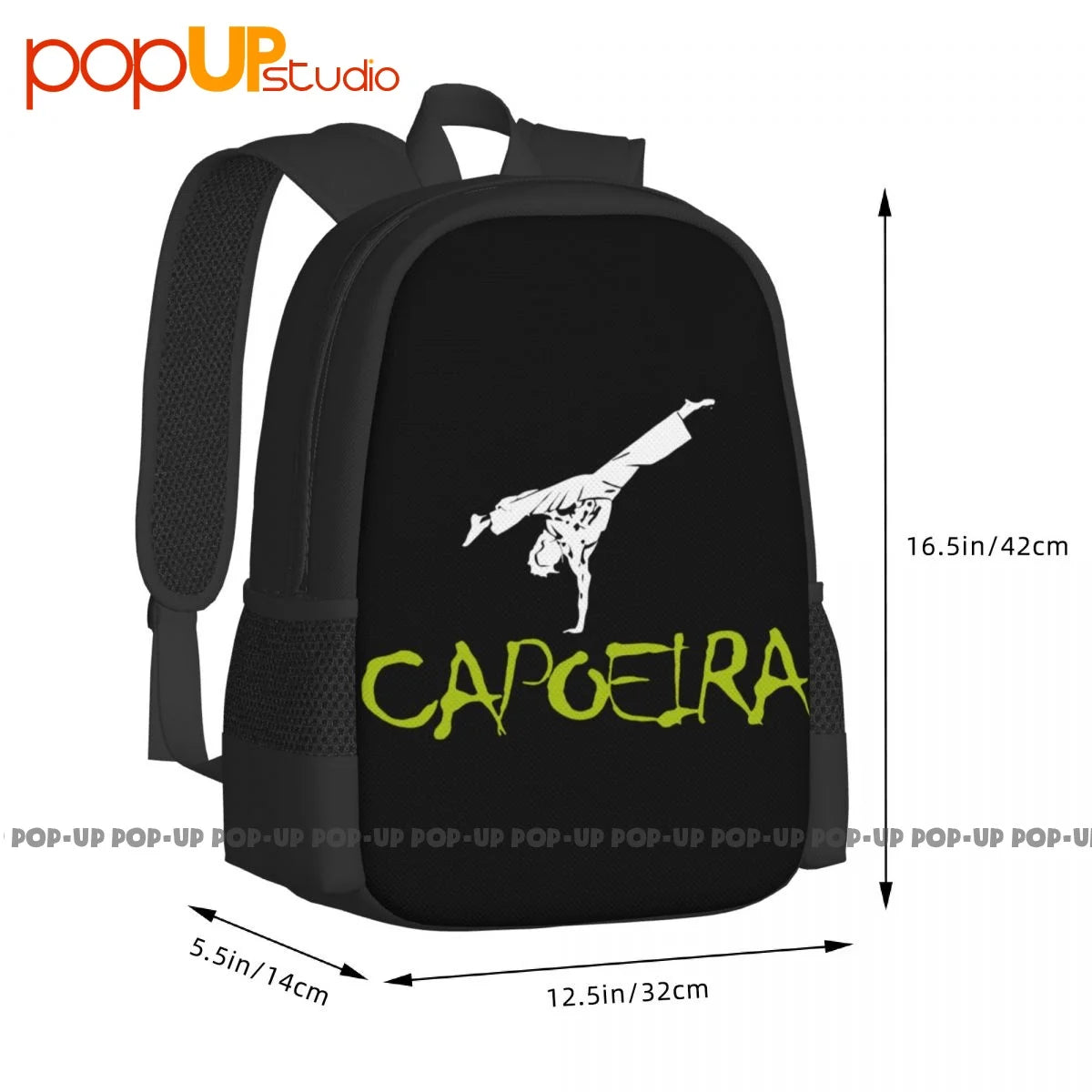 Capoeira Graffiti Style Backpack Large Capacity Vintage Portable Storage Bag