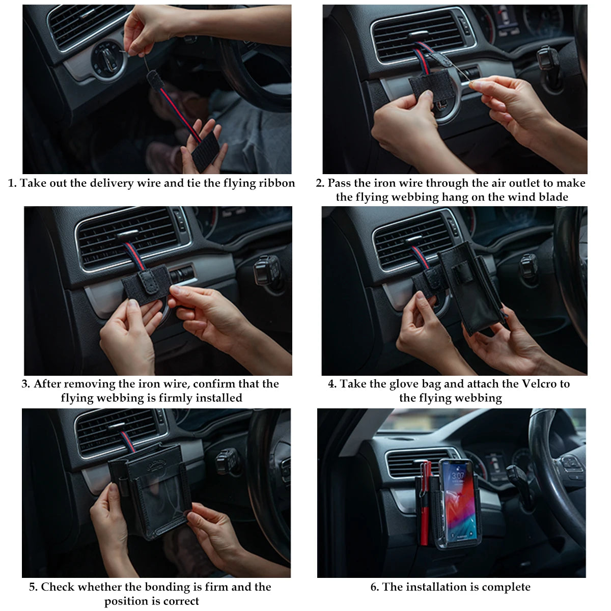 Car Air Outlet Pockets Multi-function Phone Storage Bag