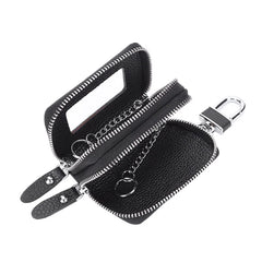 Car Key Bag Leather Multi-function Double Zipper
