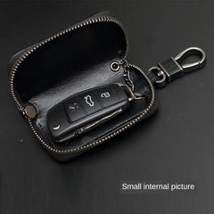 Sheepskin Weaving Zipper Car Key Case Multi-functional Key Bag