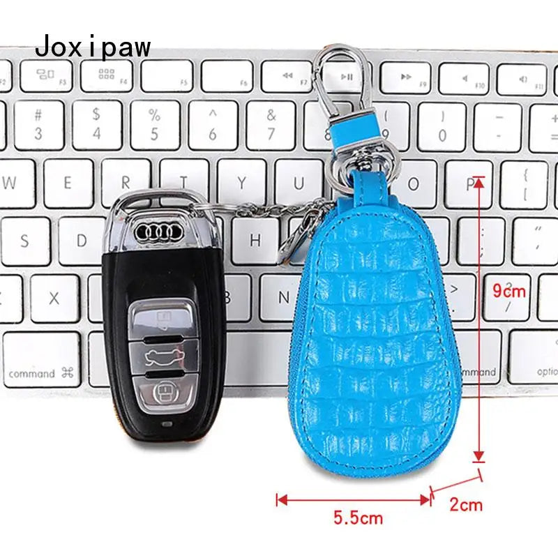 Crocodile Pattern Car Key Pouch Holder Organizer Chain Key Wallet for Women