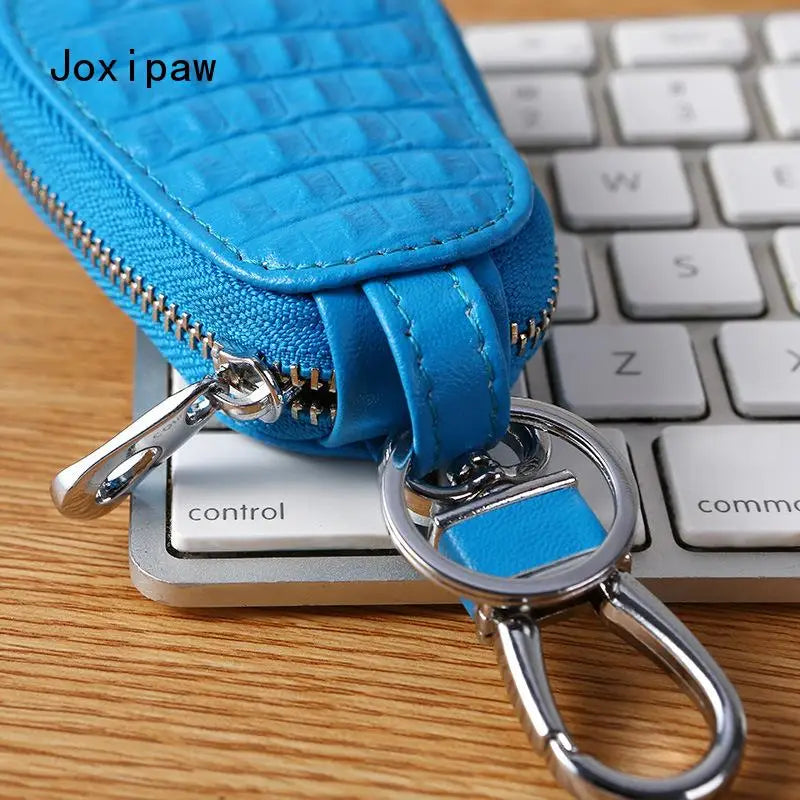 Crocodile Pattern Car Key Pouch Holder Organizer Chain Key Wallet for Women