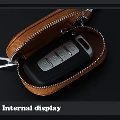 Leather Car Key Pouch Bag Case Wallet Holder Chain Organizer