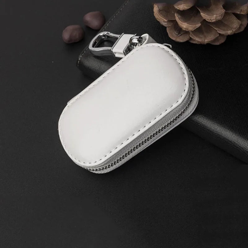 Leather Car Key Pouch Bag Case Wallet Holder Chain Organizer