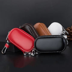 Leather Car Key Pouch Bag Case Wallet Holder Chain Organizer