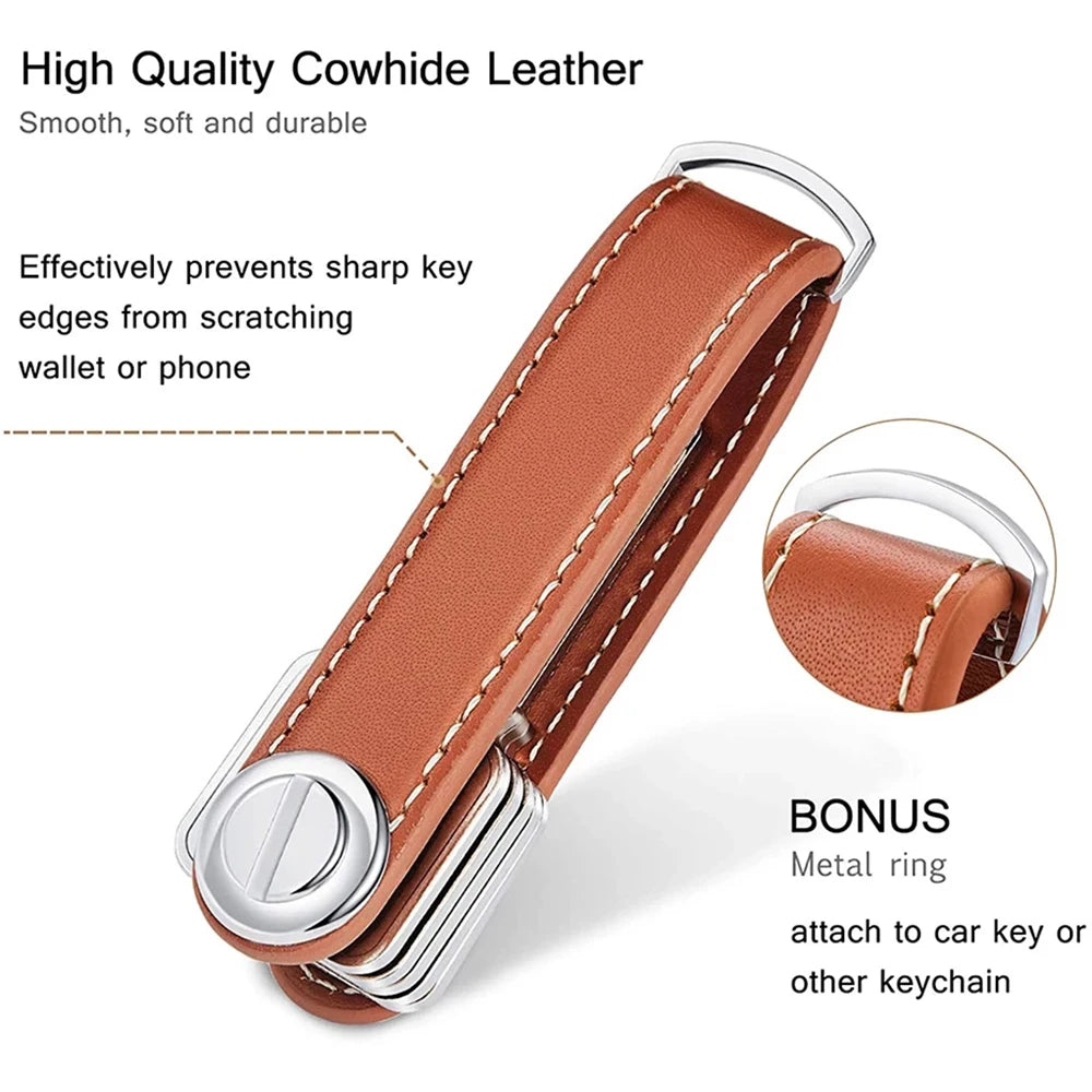 Leather Car Key Pouch Wallet Holder Organizer