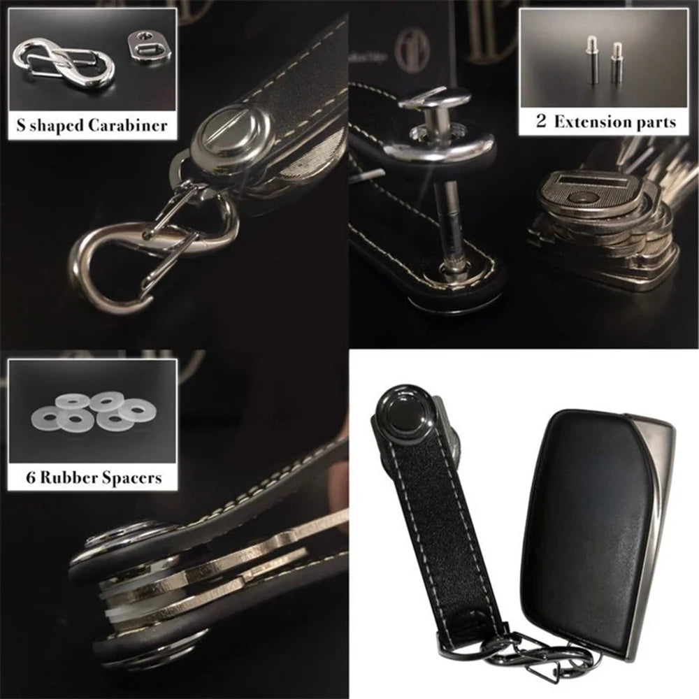 Leather Car Key Pouch Wallet Holder Organizer