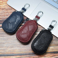 Leather Car Key Wallets Holder Zipper Key Case Bag