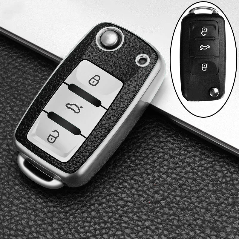 Car key case keychain wallet leather wallet keychain purse key holder