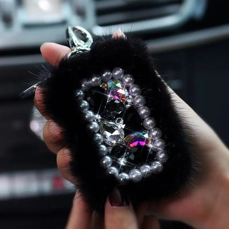 Diamond Car Key Case Lady Key Protection Cover Keychain Wallet