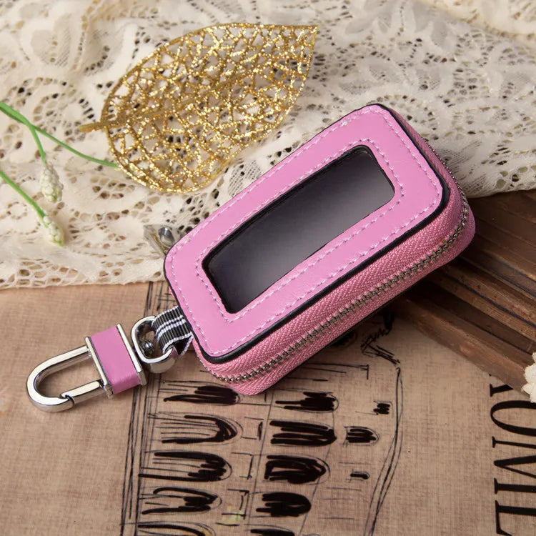 Car Leather Key Case with Zipper, Universal Key Case, Christmas Gift