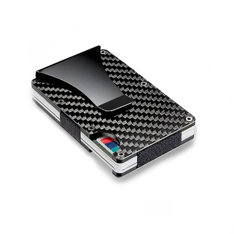 RFID Carbon Fiber Aluminum Money Clip Wallet for Men