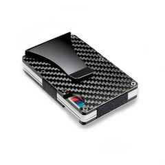 RFID Carbon Fiber Aluminum Money Clip Wallet for Men