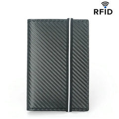 RFID Passport Cover with Carbon Fiber Microfiber and Leather