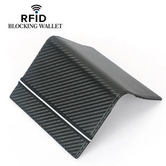 RFID Passport Cover with Carbon Fiber Microfiber and Leather