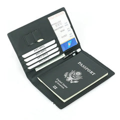 RFID Passport Cover with Carbon Fiber Microfiber and Leather