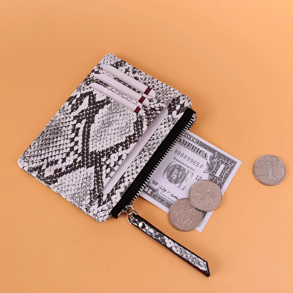 Serpentine Short Wallet Purse Card Holders Handbag Clutch for Women