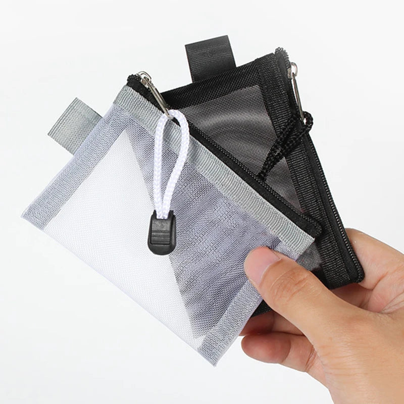 Mini Portable Mesh Card Bag Coin Purse Organizer