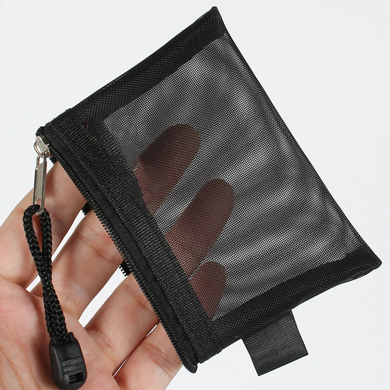 Mini Portable Mesh Card Bag Coin Purse Organizer